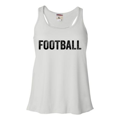 XX-Large White Women Flowy Design That Says Football Funny Non Sports Fan Gift Sleeveless Tank Top T-Shirt