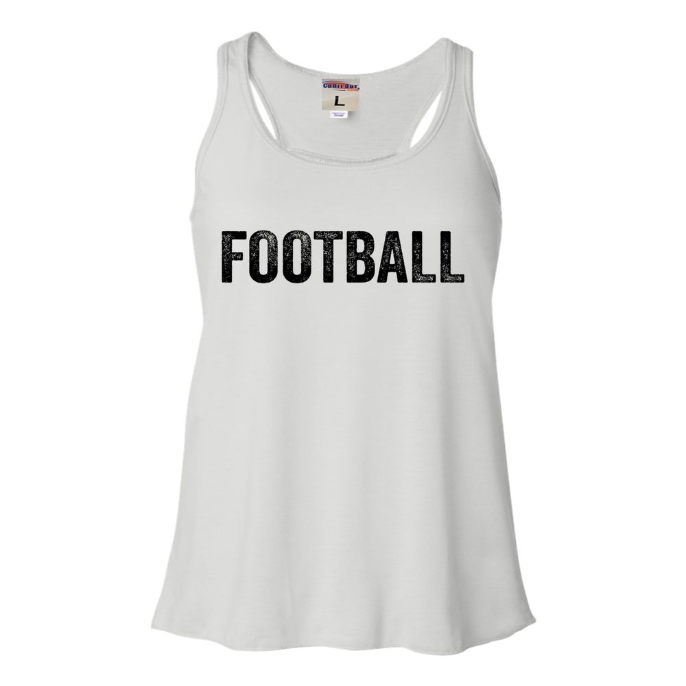 XX-Large White Women Flowy Design That Says Football Funny Non Sports Fan Gift Sleeveless Tank Top T-Shirt