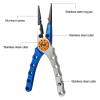 Fishing Pliers Fishing Tongs Fishing Pliers Saltwater Braid Cutters, Aluminum Alloy Scissors Hook, Gifts for Fish Line Cutting Boat Fly Ice Fishing Accessories Pliers Open Freely ( Color : Blue silver view 3