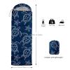 Axolotl Sea Turtle Camping Sleeping Bags,Blue Starfish 3 Season Waterproof Sleeping Bag For Adults Kids Boys Teens,Sea Animal Lightweight Cold Weather Sleeping Bags For Hiking Outerdoors Camping,Black view 3