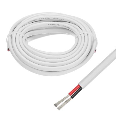 MECCANIXITY 2 Core 16AWG Duplex Marine Wire 20 Ft Tinned Copper Insulated Boat Cable with PVC Jacket for Automotive Boat Marine Speakers