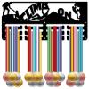 CREATCABIN Rock Climbing Medal Holder Medal Hanger Display Rack Sports Metal Hanging Awards Iron Small Mount Decor for Women Men Wall Home Badge Running Medalist Gift Black 11.4 x 5.1 Inch-Climb On view 1