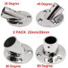 2 PCS 22mm/25mmStainless Steel 316 Boat Handrail Round Pipe Base 30/45/60/90 Marine Hardware Brackets Railing Fitting(45 Degree 22mm) view 3