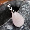DAYKET Women Natural Genuine Kunzite Gemstone Necklace Charm Water Drop Pendant 17134mm view 3