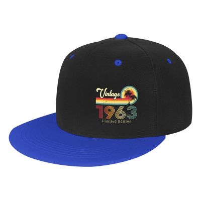 60 Year Old Gifts Vintage 1963 - Funny 60th Birthday Gift Trucker Hat Baseball Cap Men Running Hat Women Dad Hat Blue