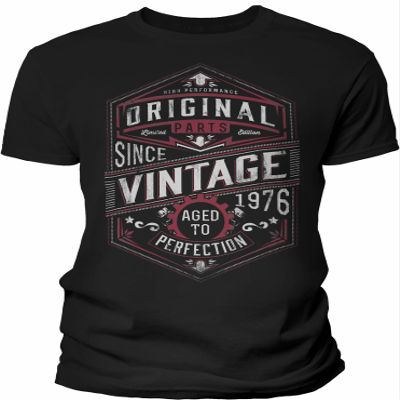50th Birthday Gift Shirt for Men - Vintage 1976 Aged to Perfection - Gear - Black-003-4X