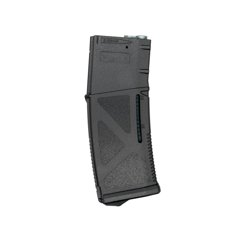 ARCTURUS TACTICAL Airsoft M4 M16 Series Polymer 30/130 Round Transparent Window High Speed Mid-Cap Airsoft Magazine, Black