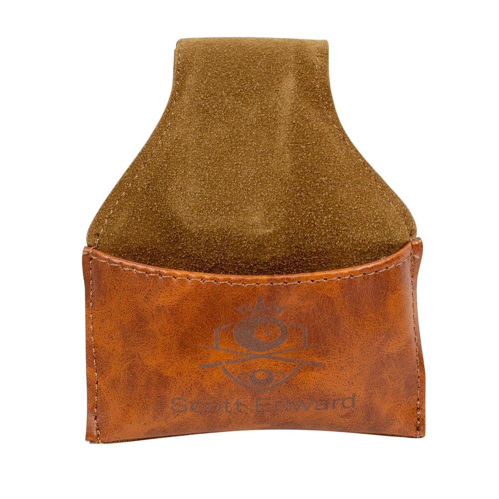 Scott Edward Billiard Chalk Holder Pouch Pool Cue PU Leather Chalk Holder with Clip, Portable Snooker Billiards Chalk Bag, Pool Accessories (Brown)