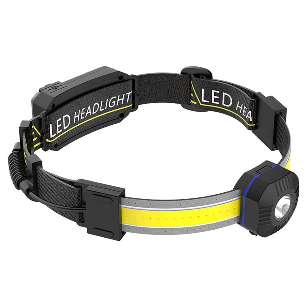 IBDRY Floodlight Patch USB Charging Headlight with Red Light Warning Outdoor Mini Headlight with COB Headlight