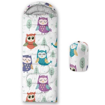 Axolotl Colorful Owl Sleeping Bags For Adults Kids Backpacking Lightweight Waterproof,Botanical Sleeping Bag Warm And Cool Weather,Kawaii Owl Camping Sleeping Bag For Traveling,Outdoors Camping Hiking