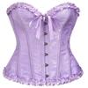 SZIVYSHI Lavender Frost Purple Corset Top for Women - Overbust Lace Up Waist Cincher Bustier Lingerie - Corsett - Size M view 1