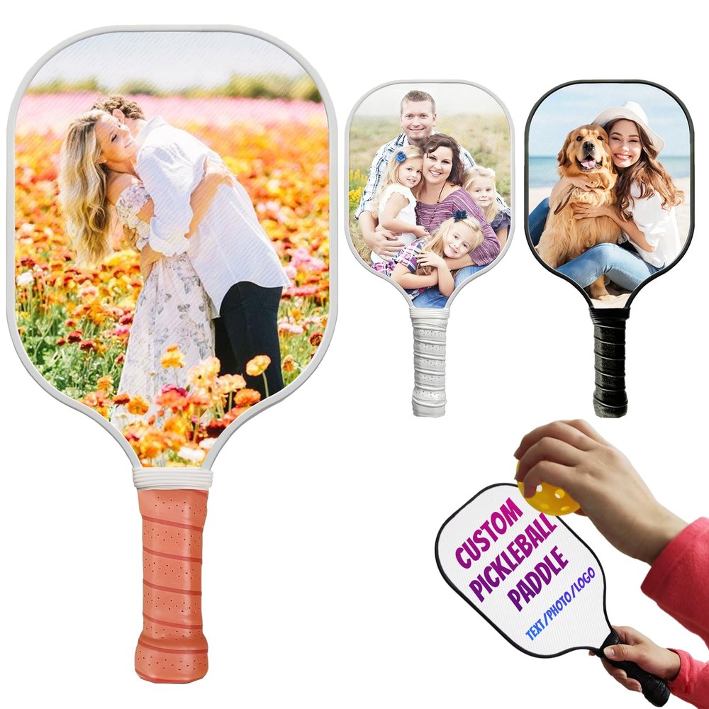Custom Pickleball Paddles with Photo Text Logo, Personalized Pickleball Paddles with Comfort Grip, Personalized Gifts for Beginners