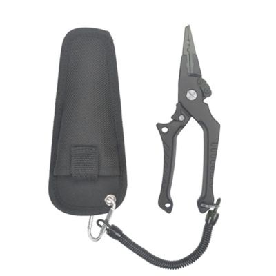 Fishing Pliers Fishing Tongs Multifunctional Fishing Pliers Lua Pliers Hook Wire Cutter Fishing Equipment Split Ring Pliers Hook Remover Pliers Open Freely (Color : Black)