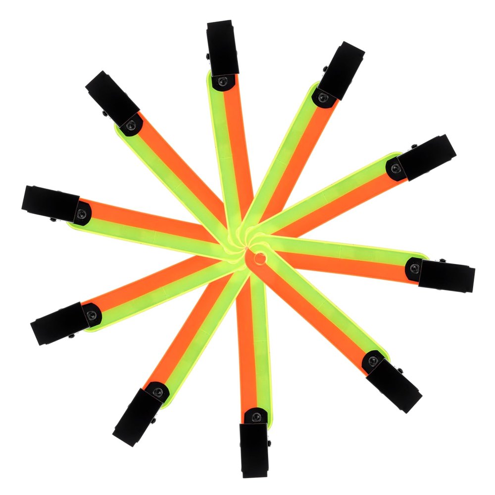 Sosoport 12pcs Fluorescent Reflector Clips for Trail Marking High Visibility Hiking Accessories for Safety Outdoor Environments