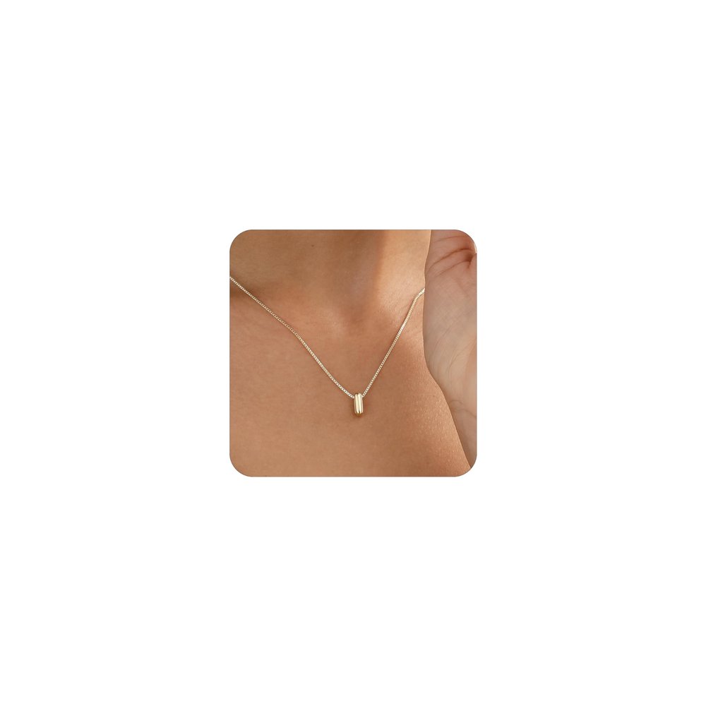 MARYLAX Bubble Gold Letter Necklace, 14k Gold Plated Balloon Initial Necklace for Women, Dainty Gold Necklace Personalized Bubble Pendant Name Necklace, Fashion Accessories Trendy Jewelry