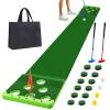 Sagsewful Golf Putting Game Set with Front Border for Indoor & Outdoor,Golf Putting Green Mat Include 4 Balls,1 Portable Bag,2 Flags&Cups,Practice Training Aid for Backyard,Party,Office view 1