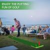 Sagsewful Golf Putting Game Set with Front Border for Indoor & Outdoor,Golf Putting Green Mat Include 4 Balls,1 Portable Bag,2 Flags&Cups,Practice Training Aid for Backyard,Party,Office view 2