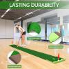 Sagsewful Golf Putting Game Set with Front Border for Indoor & Outdoor,Golf Putting Green Mat Include 4 Balls,1 Portable Bag,2 Flags&Cups,Practice Training Aid for Backyard,Party,Office view 4