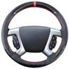 ChrySm Carbon Black Leather Car Steering Wheel Cover, for Chevrolet Tahoe Suburban Avalanche Captiva Silverado Express Traverse view 1
