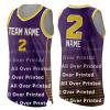 DIYUME Custom Boy's V-Neck Basketball Jersey Sponsor Logo Game Uniform Apparel for Student (Purple-Y) view 3