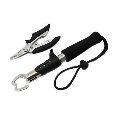 Fishing Pliers Fishing Tongs Stainless Steel Fishing Grip and Pliers Fishing Cutting Pliers Fish Control Grip Gripper Lure Multifunctional Plier Hook Pliers Open Freely