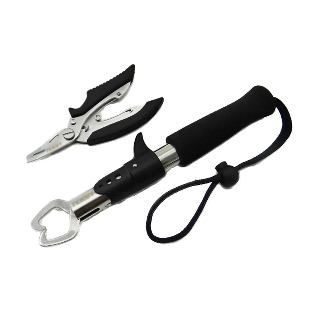 Fishing Pliers Fishing Tongs Stainless Steel Fishing Grip and Pliers Fishing Cutting Pliers Fish Control Grip Gripper Lure Multifunctional Plier Hook Pliers Open Freely