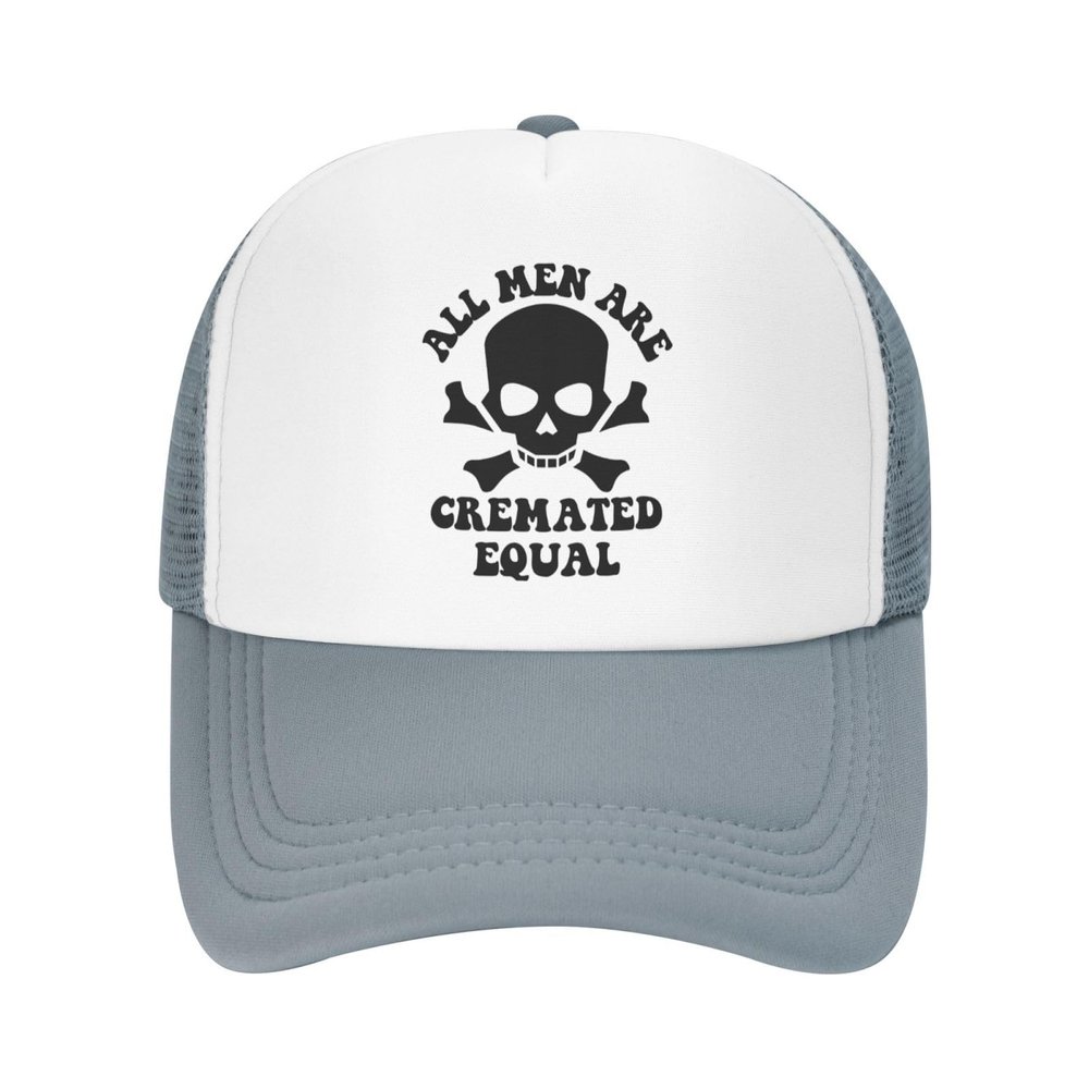 All Men are Cremated Equals Trucker Hat Adjustable Baseball Cap for Unisex Snaps Hats Gray