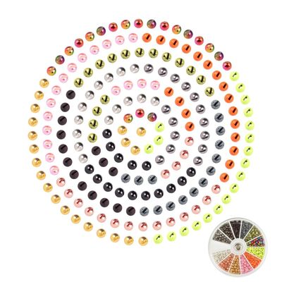 MUUNN 240pcs Tungsten Slotted Beads Assorment, 12 Colors Fly Tying Nymph Head Tungsten Beads Assorted with Tackle Box, 3.0mm