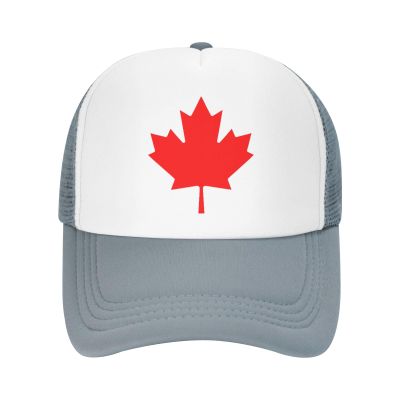 Canadian Maple Leaf Trucker Hat Adjustable Baseball Cap for Unisex Snaps Hats Gray