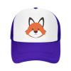 Animal Fox Head Trucker Hat Adjustable Baseball Cap for Unisex Snaps Hats Purple view 1