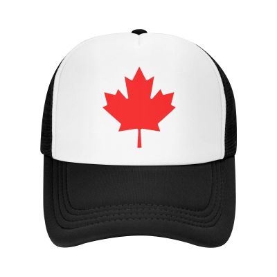Canadian Maple Leaf Trucker Hat Adjustable Baseball Cap for Unisex Snaps Hats Black