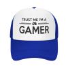 Trust Me I'm A Gamer Trucker Hat Adjustable Baseball Cap for Unisex Snaps Hats Blue view 1