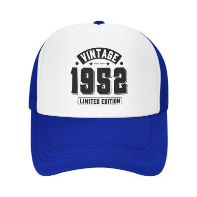 Limited Edition 1952 Trucker Hat Adjustable Baseball Cap for Unisex Snaps Hats Blue