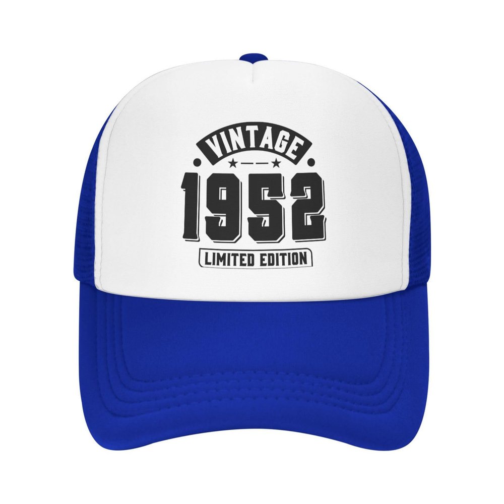 Limited Edition 1952 Trucker Hat Adjustable Baseball Cap for Unisex Snaps Hats Blue