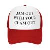 JAM Out with Your Clam Out Trucker Hat Adjustable Baseball Cap for Unisex Snaps Hats Red view 1