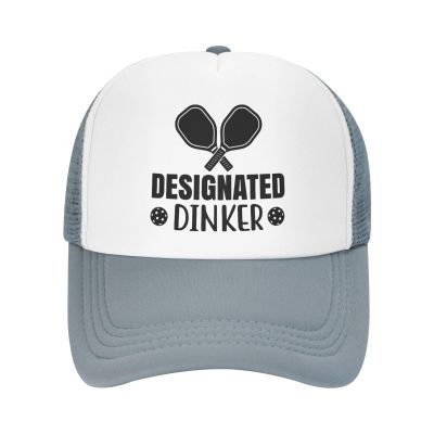 Designated Dinker Trucker Hat Adjustable Baseball Cap for Unisex Snaps Hats Gray