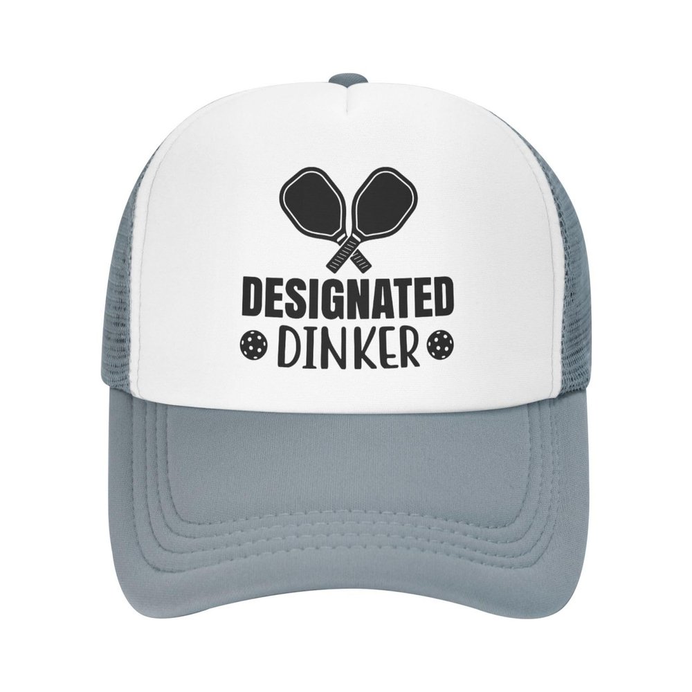 Designated Dinker Trucker Hat Adjustable Baseball Cap for Unisex Snaps Hats Gray