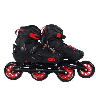 ENDLESS EL1033 Inline Adjustable Skate | Color: Red | Size: Medium (US1-US5) | for Kids 6 to 12 Years | Aluminium Chassis & 100 mm PU 3 Wheels | with ABEC 9 Bearings | Indoor-Outdoor