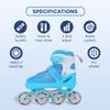 Endless EL1027 Inline Adjustable Skate | Color: Blue-White | Size: Large (US6-US11) | for Unisex 12 Years & Above | Aluminium Chassis & 70mm PU Wheels | All Wheels Flash- ABEC 7 Bearings view 3