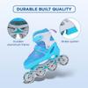 Endless EL1027 Inline Adjustable Skate | Color: Blue-White | Size: Large (US6-US11) | for Unisex 12 Years & Above | Aluminium Chassis & 70mm PU Wheels | All Wheels Flash- ABEC 7 Bearings view 4