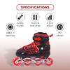 Endless EL1025 Inline Adjustable Skate | Color: Red | Size: Large (US6-US11) | for Unisex 12 Years & Above | Aluminium Chassis & 70mm PU Wheels | Front Wheels Flash- ABEC 7 Bearings view 3
