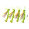 WellieSTR 5PCS Green Floating Hopper Dry Fly Trout Fly Foam Body Grasshopper #4 Dry Fly Fishing Flies Floating Foam Lures Hopper Fly, As Show view 2