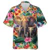 African Elephant Hawaiian Shirts for Men - Animal Button Down Mens Hawaiian Shirts Short Sleeve Set 08 Size XL view 1
