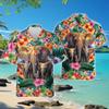 African Elephant Hawaiian Shirts for Men - Animal Button Down Mens Hawaiian Shirts Short Sleeve Set 08 Size XL view 2