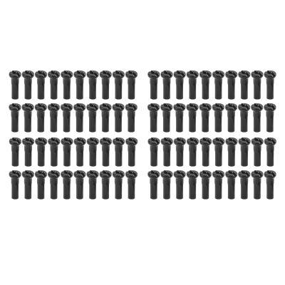 Gavigain 80Pcs Bike Spoke Screws,Iron 14mm Mountain Road Cycling Spoke Nipples for 14G Spoke Wire (Black)
