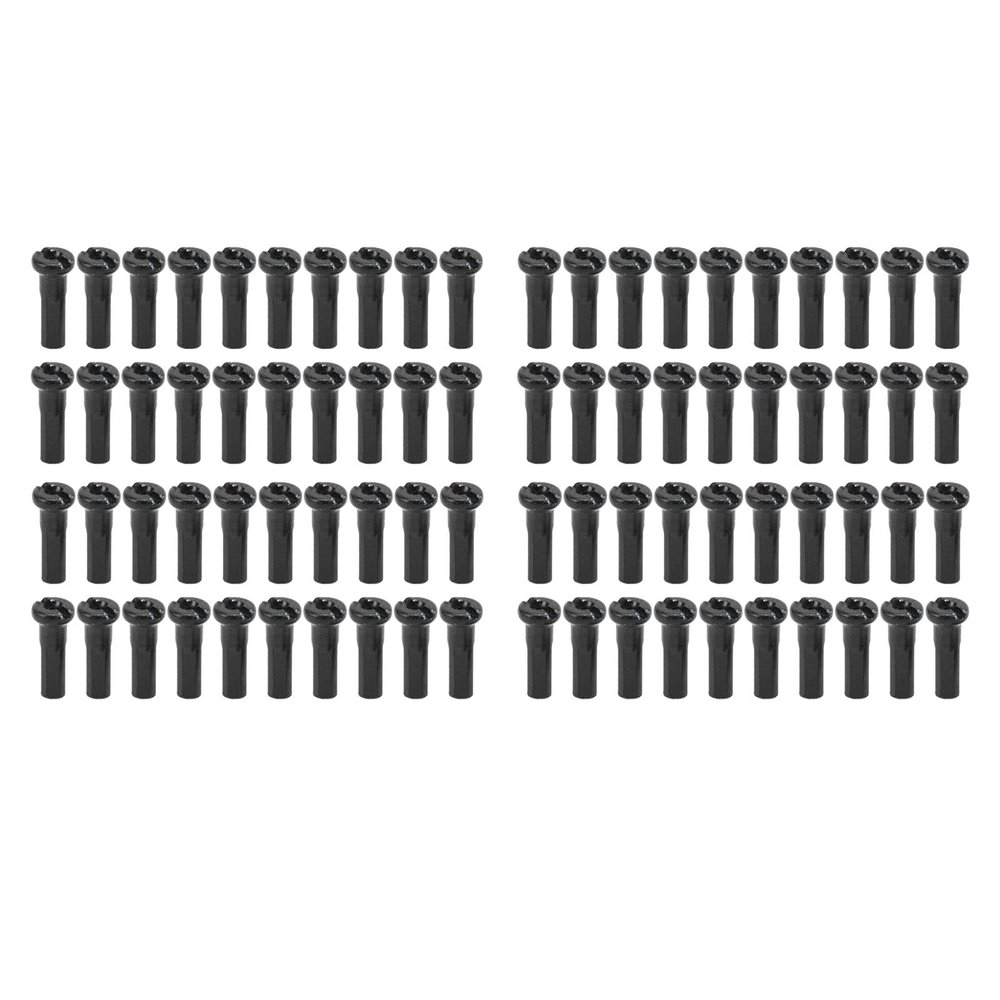 Gavigain 80Pcs Bike Spoke Screws,Iron 14mm Mountain Road Cycling Spoke Nipples for 14G Spoke Wire (Black)