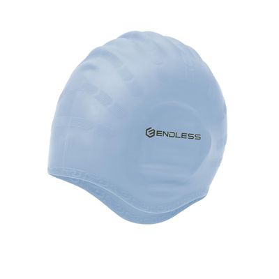 Endless EL1023 Comfortable Silicon Swimming Cap with Ergonomic Ear Pockets | Silver | Material: Silicon | Fully Elastic Waterproof Cap for Long and Short Hair with Thicker Edge | for Women & Men