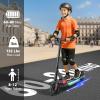 Caroma Electric Scooter for Kids Ages 8-12, 150W Motor,10 MPH Max Speed & 7 Miles,Adjustable Height & Speed,Colorful Lights,LED Display,Foldable Kids Electric Scooter 132 Lbs Max LoadBlack White view 2