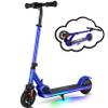 Caroma Electric Scooter for Kids Ages 8-12, 150W Motor,10 MPH Max Speed & 7 Miles,Adjustable Height & Speed,Colorful Lights,LED Display,Foldable Kids Electric Scooter 132 Lbs Max LoadBlack White view 4