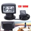 100W Marine Boat Spotlight Searchlight,360 Rotate Remote Control Marine Halogen Spotlight for Boat Truck Car,Waterproof SearchLights Bulb Flux 2500LM DC 12V (Black) view 2